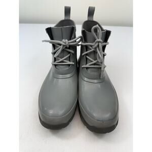 Bogs Gray Ankle Rubber Waterproof Lace Up Rain Boots Womens Size 9